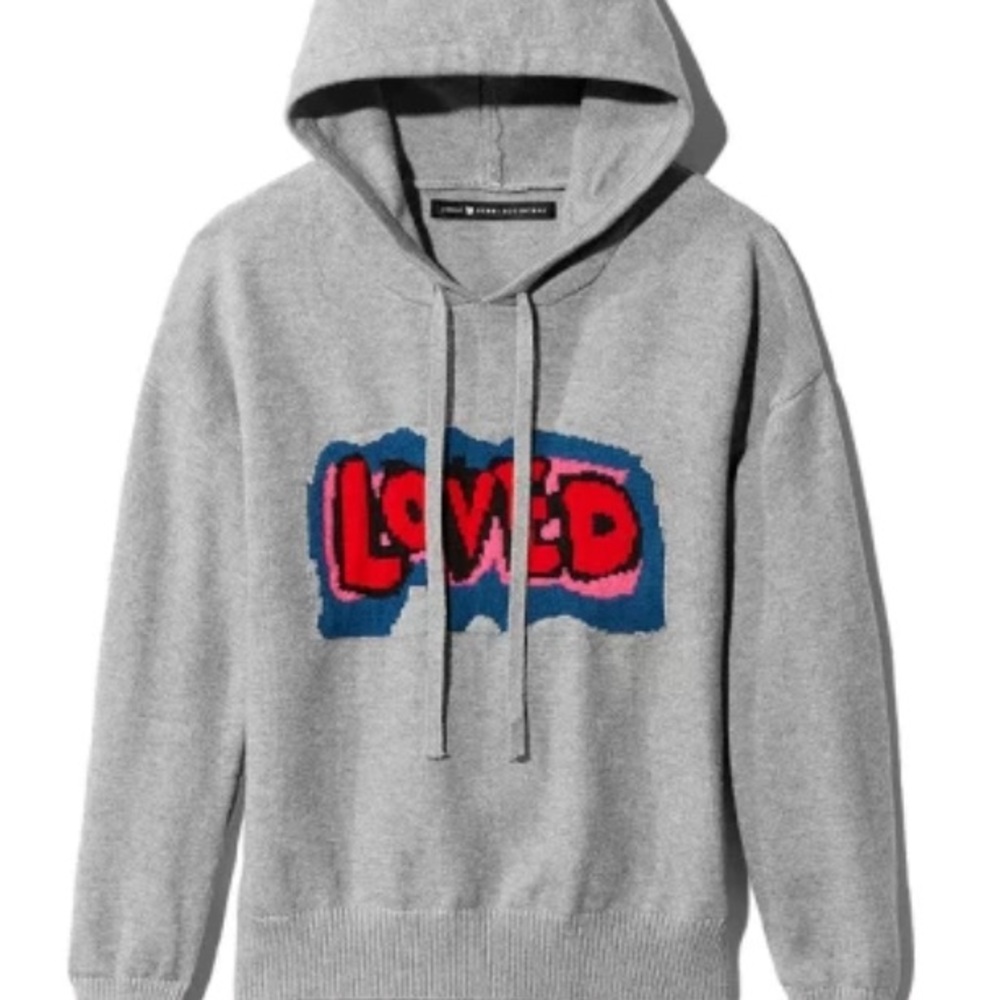 Bloomingdale’s AQUA x Kerri Rosenthal “Loved” Graphic Pullover Hoodie
